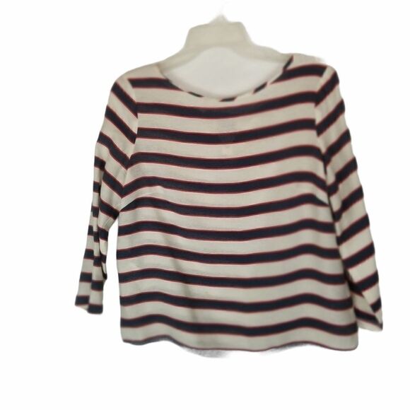 Cute boxy, red white blue top w/tie in back. Sz XS - Picture 1 of 10